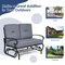 Costway 2-Person Outdoor Swing Glider Chair Bench Loveseat Cushioned Sofa Blue/Beige/Grey/Navy
